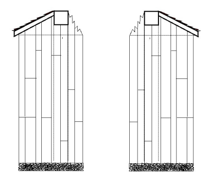 Motel's shop: Stage left exterior and Stage right exterior